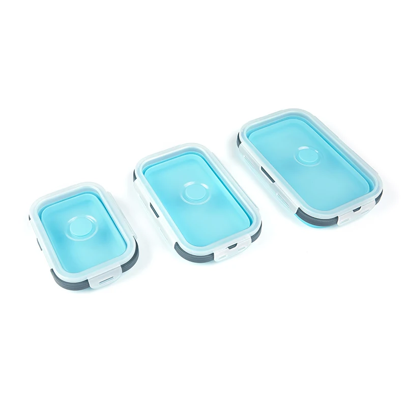 3 шт набор портативный складной выдвижной силиконовый Ланч бенто коробка