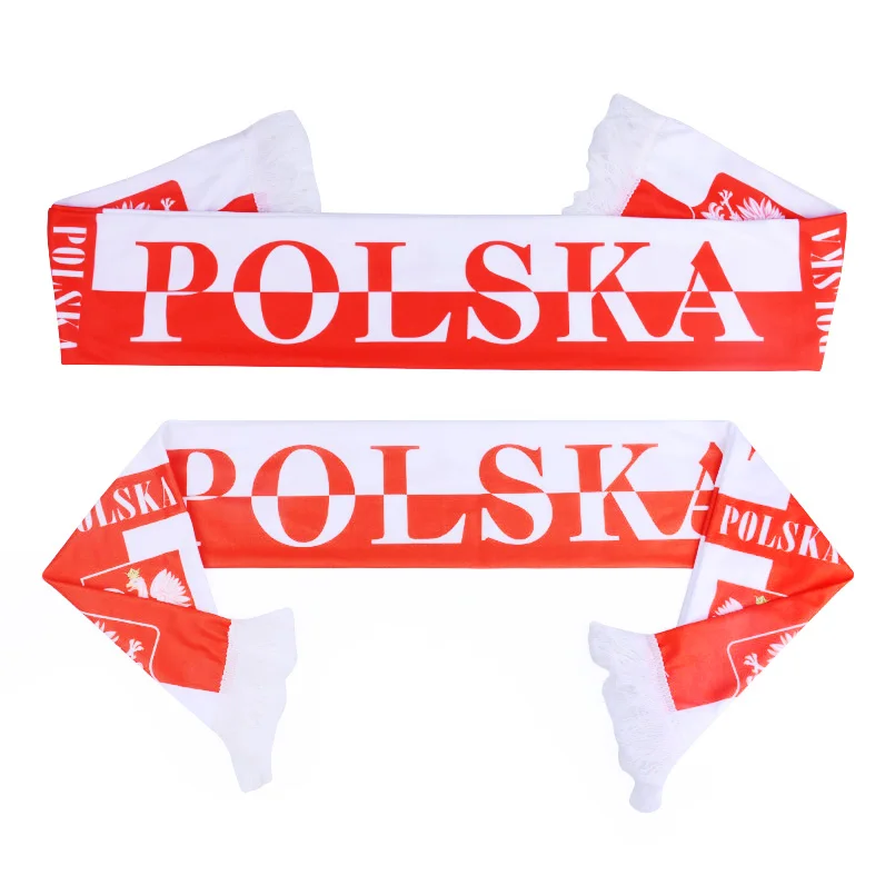 Polska Шарфы для футбольных болельщиков футбольный Болельщик шарф 32 футбольные команды страны командный шарф флаг баннер футбол болельщик подарок шарф сувенир - Цвет: Polska