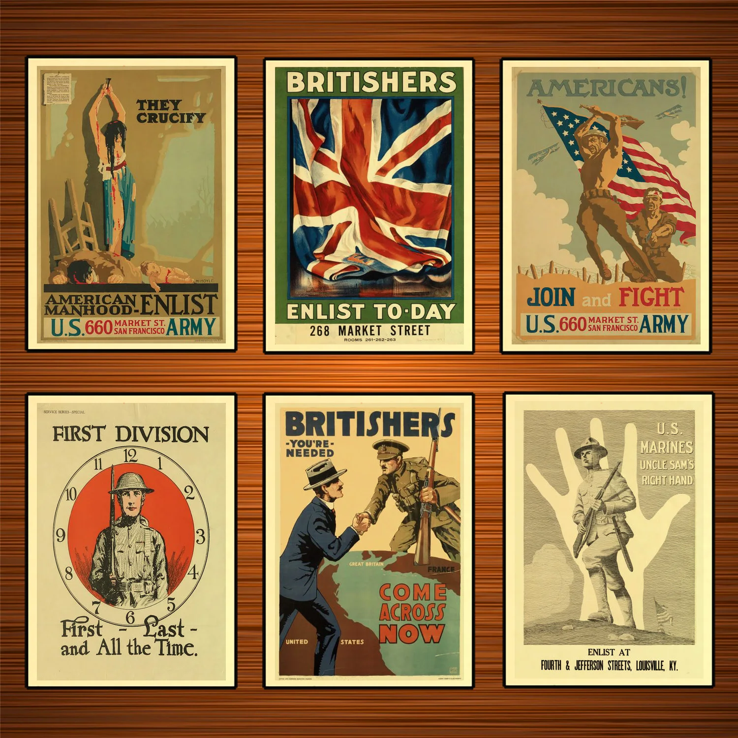 Винтаж 1910s США WW1 Радуга плакат британцы привлечь сегодня Классическая Тканевая