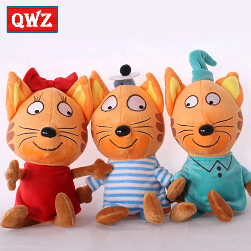 В наличии 20 см 3 шт./компл. Русский мультфильм три котёнка Happy Cat Мягкие плюшевые
