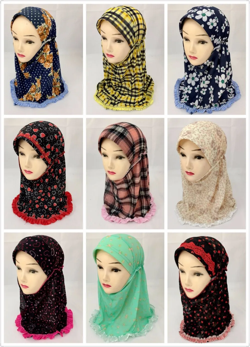 Мусульманская шаль для девочек хиджаб детей размер: От 0 до 6 лет 2019 | Тематическая