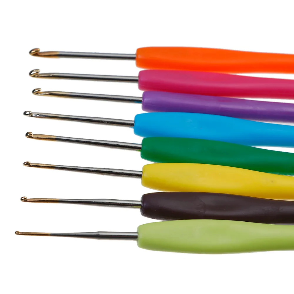 Пластиковые Алюминиевые крючки для вязания крючком 13 5 см (5 3/8 &quot) 1 комплект (8