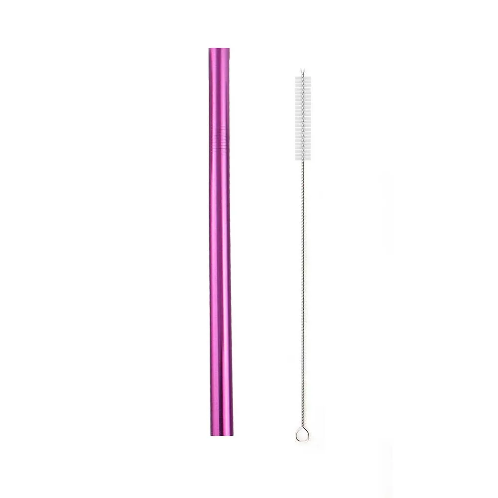 Straight Pink JANKNG 12 мм Экстра широкие соломинки 10 цветов пузырьковый чай многоразовые трубочки 304 нержавеющая сталь молочный коктейль питьевой розовый зеленый набор соломинок - Цвет: Straight Pink