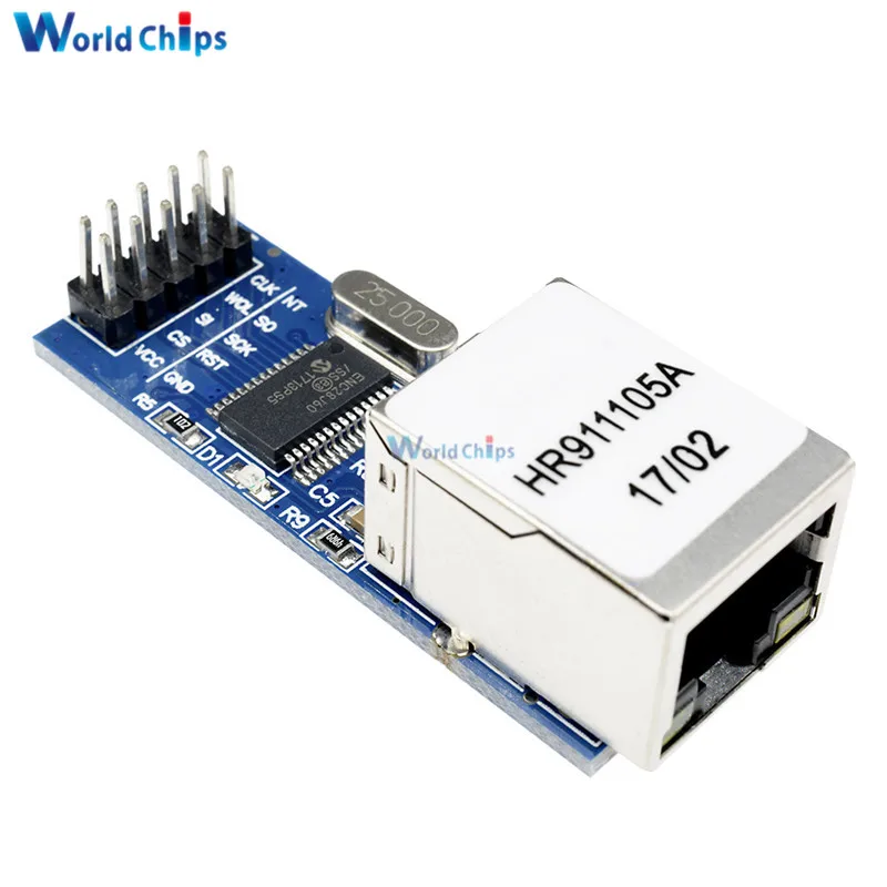 Сетевой модуль Mini ENC28J60 Ethernet LAN 3 В 25 МГц кристальная плата для Arduino 51 AVR SPI интерфейс
