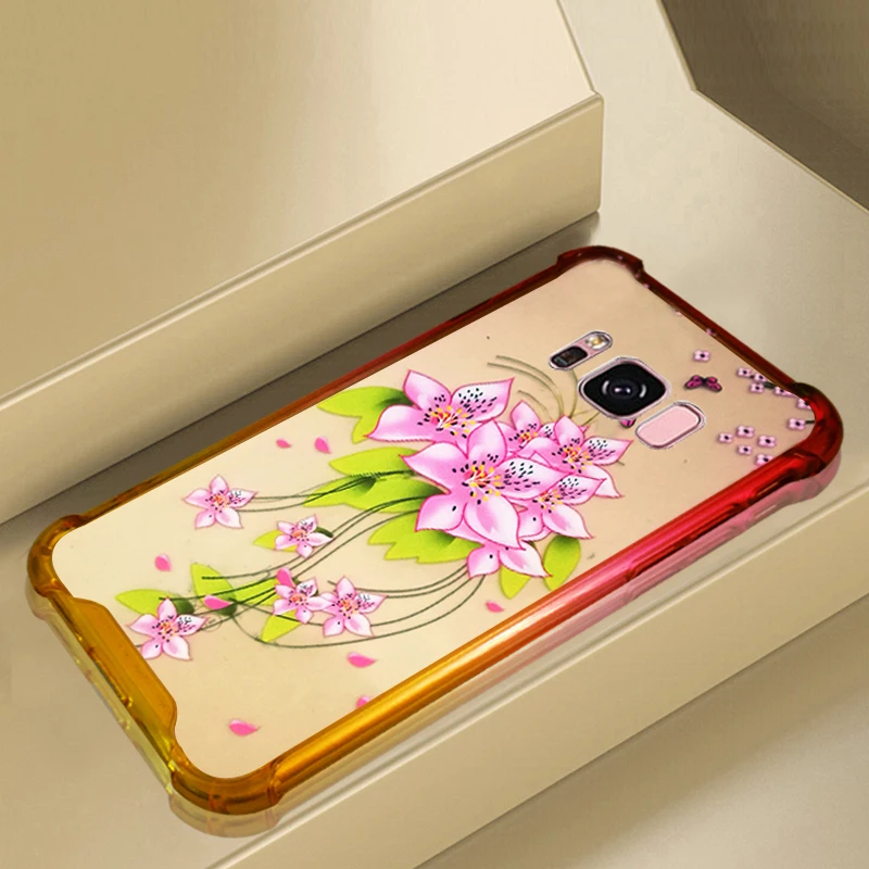 YueTuo Glitter Bling Shockproof coque cover case For Samsung galaxy s8 s 8 Original Luxury phone Cases Accessories Cartoon |