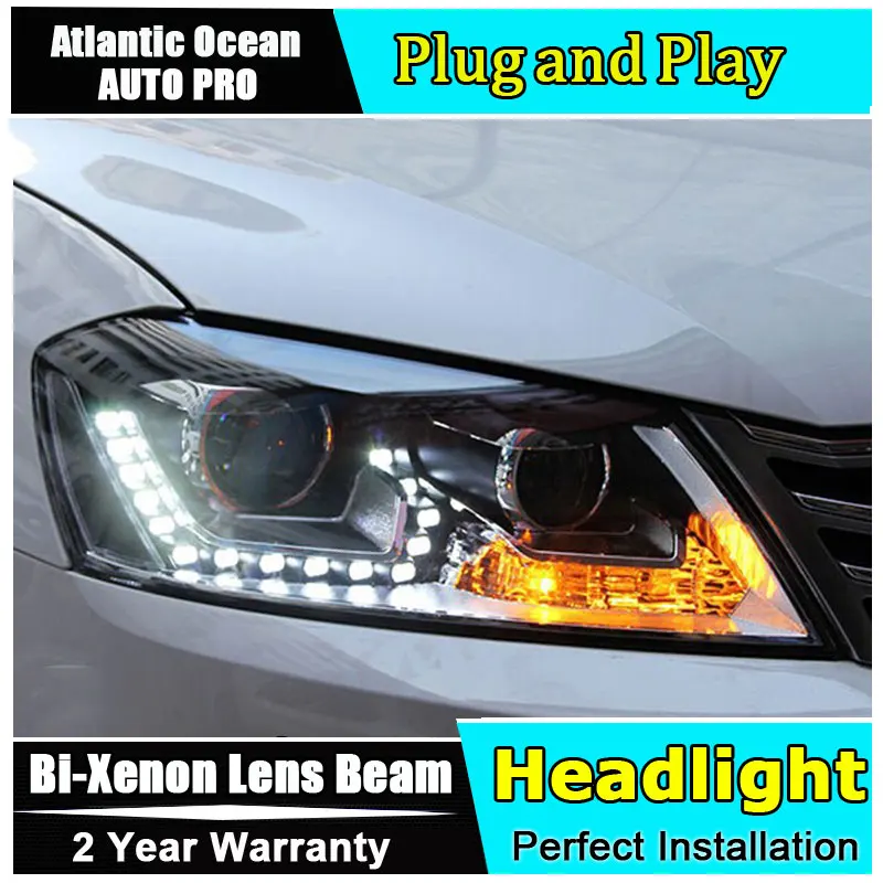 2011-2015 headlights for vw passat b7 Europe car styling bi xenon lens LED DRL HID KIT headlamps parking | Автомобили и мотоциклы