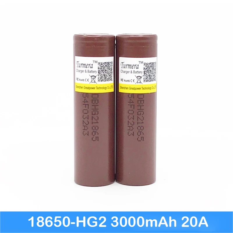 18650 батарея hg2 3000mah 20a мод электроинструменты для батареи Turmera jun5|Перезаряжаемые