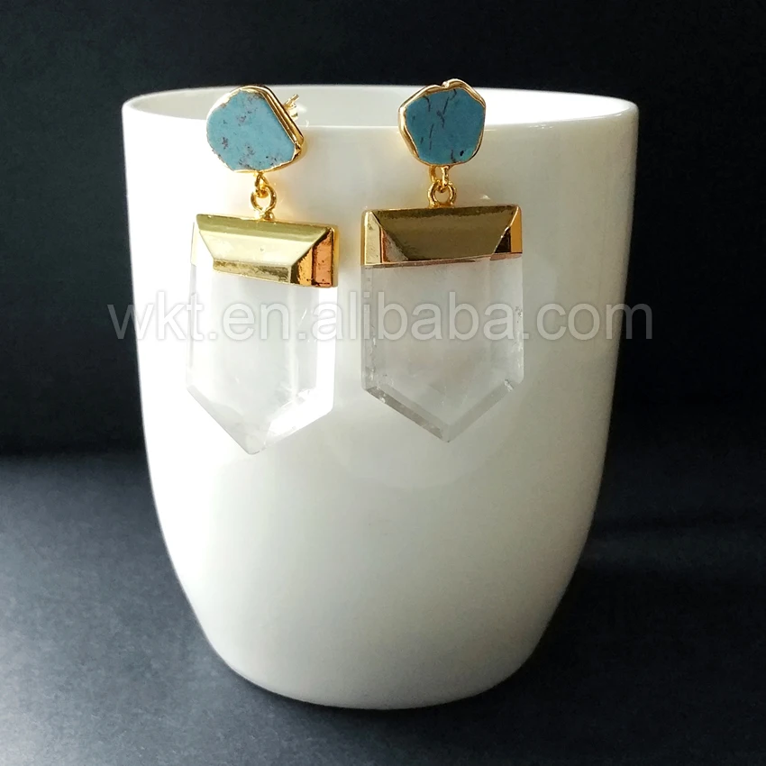 Женские серьги с кристаллами Howlite подвески 10 мм WT E261|dangling earrings for women|crystal dangle