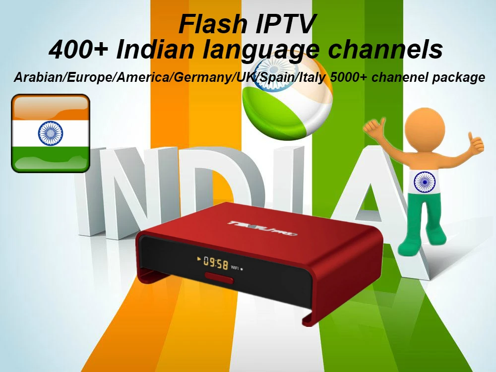T95U IPTV Box на базе Андроид включают индийский HD Каналы 5000 + французский испанский