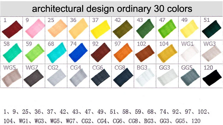 30 Architectural Set Touchfive, 30406080 цветов, двойная головка, художественные маркеры, ручка, маслянистая, алкогольная, эскиз, маркер, ручка, товары для рукоделия, для анимационного манга, рисование - Цвет: 30 Architectural Set