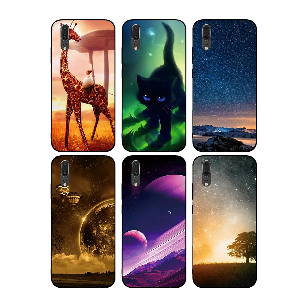 Purple universe and giraffe Soft Case for Huawei Y6 Y7 Y9 Prime 2017 2018 2019 Nova 2i 3 4 3i Lite Mate 10 20 Pro | Мобильные