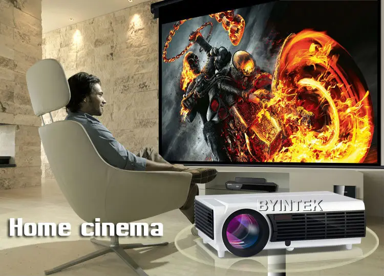 Best 1280x800 Android 4.4 Wifi Home Theater Smart 1080P Video LCD LED full HD HDMI Projector For Iphone | Электроника