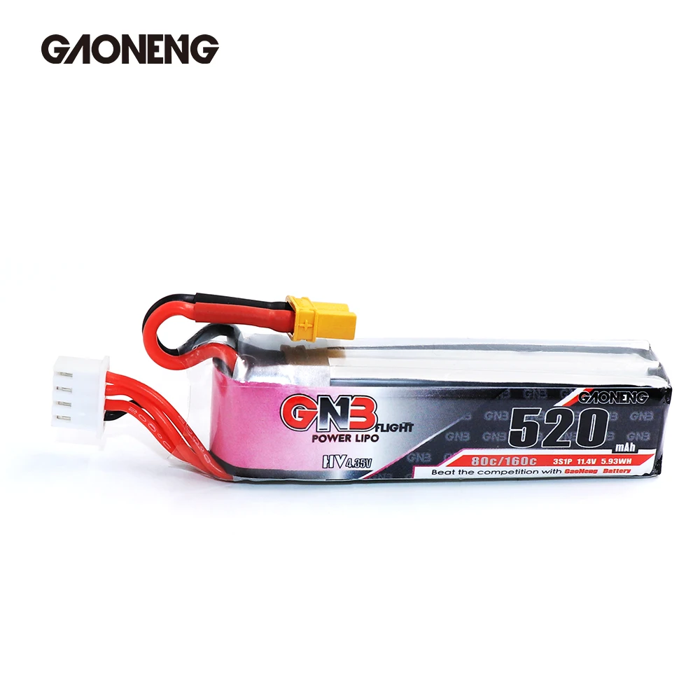 2 шт. аккумуляторная батарея Gaoneng GNB 520 мАч 3S 11 4 в 80C/160C HV с разъемом XT30 для Betafpv Beta85X