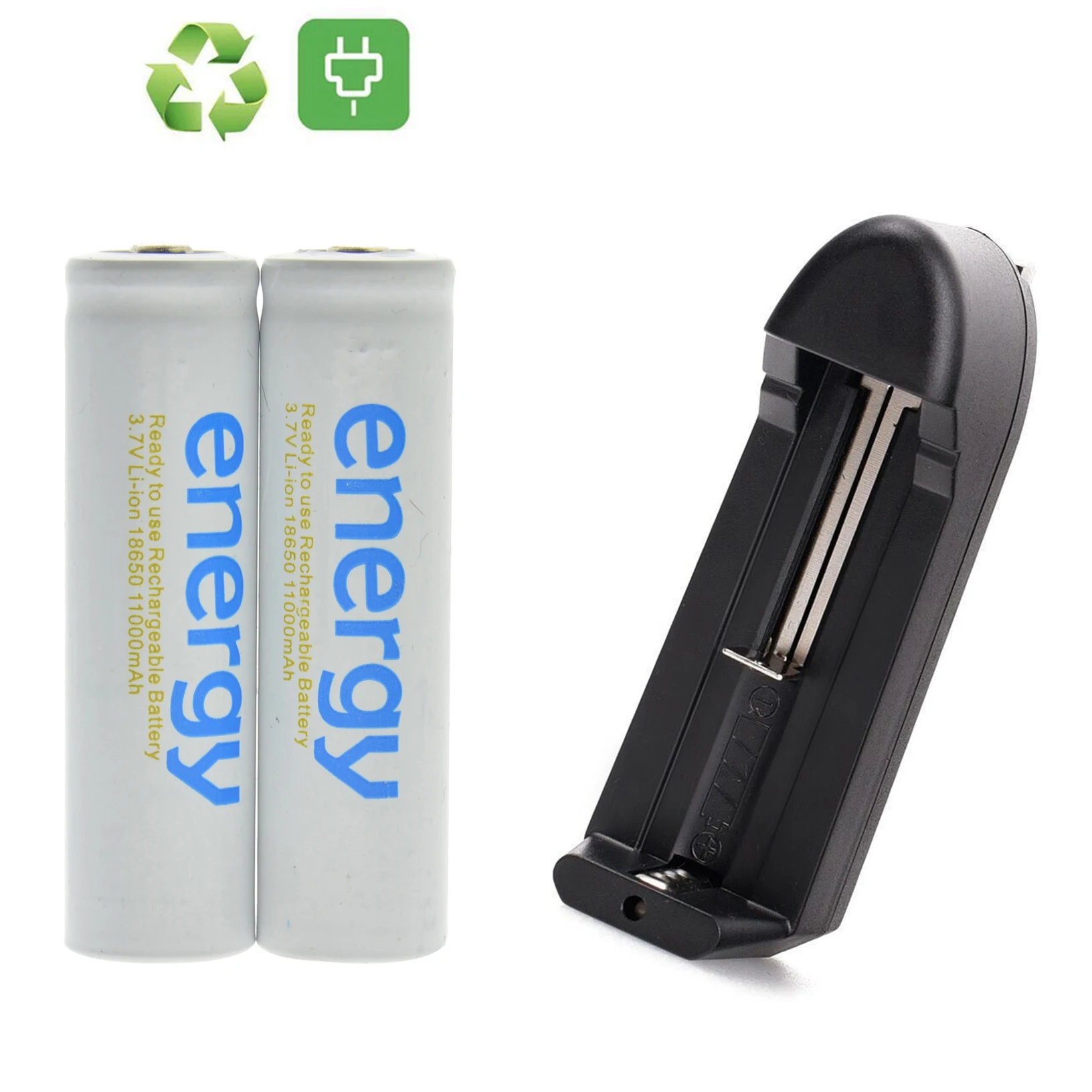 2шт 18650 литиевая 3 7 V литий ионная батарея 11000mAh аккумуляторная BRC + зарядное