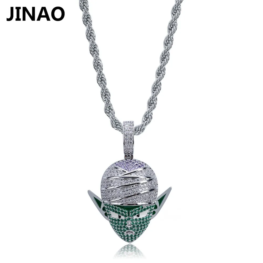 JINAO хип хоп ювелирные изделия Dragon Ball льдом цепи аниме Piccolo кулон кубический циркон персонализированные ожерелье для рождественские подарки