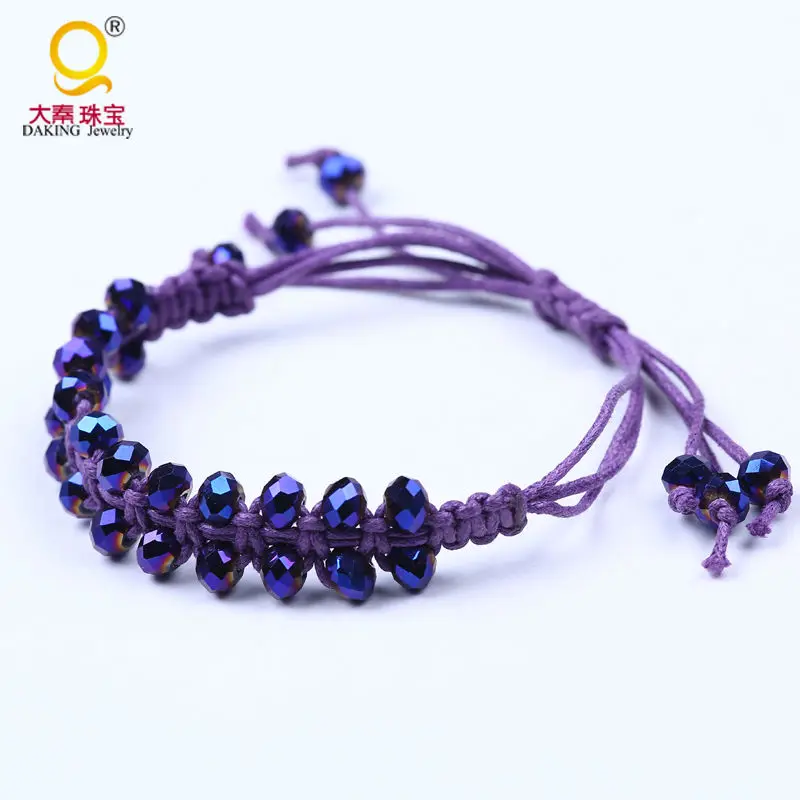 2016 new bling purple crystal beads bracelet string circle faceted weaving cheap handmade jewelry DIY | Украшения и аксессуары