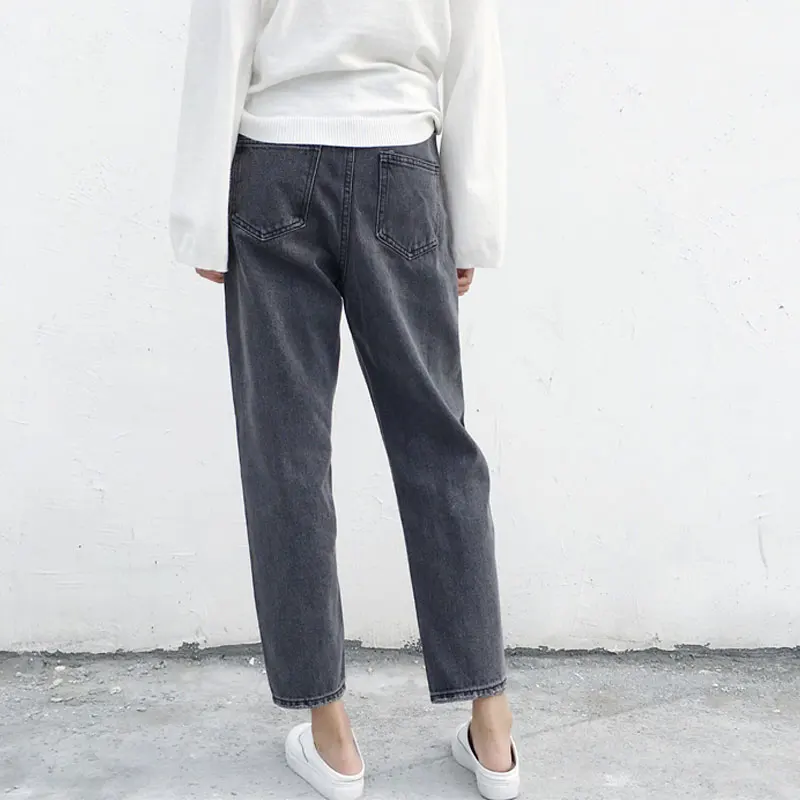 Женские джинсовые шаровары Осень-зима 2017 на молнии со средней талией свободные