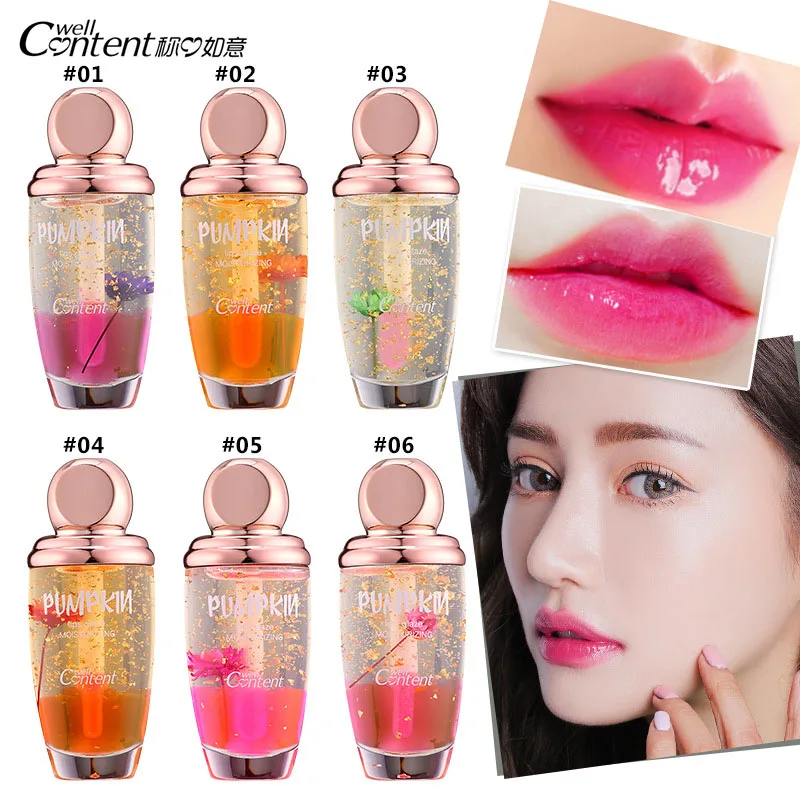 

Увлажняющая жидкая губная помада с изменением цвета при температуре, водостойкая стойкая губная помада с цветком и эфирным маслом, тинт для...