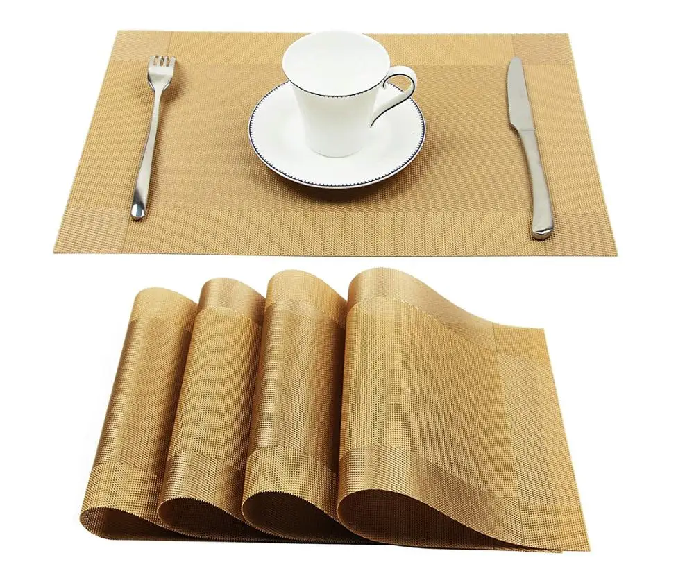 Placemat 4 Pcs/lot slip-resistant Washable waterproof pvc dining table mat disc pads bowl pad coasters cloth | Дом и сад