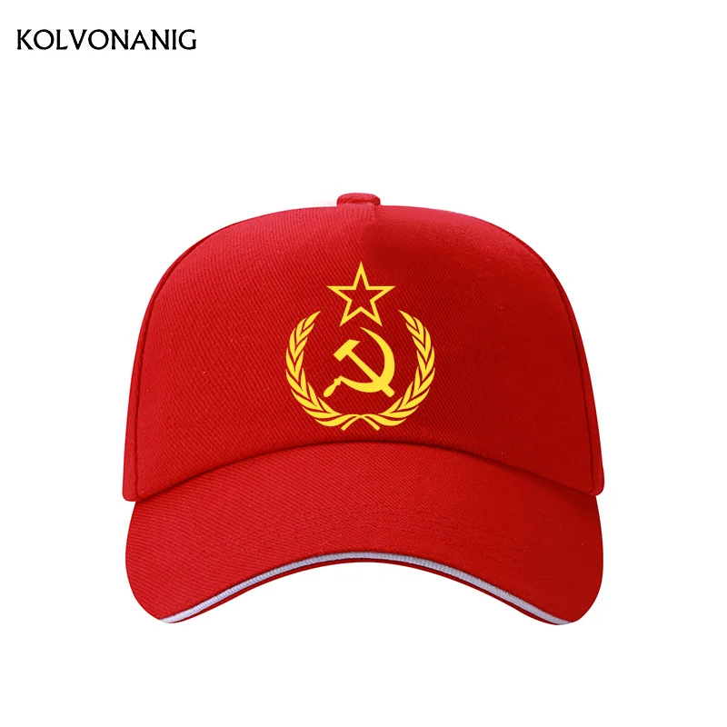 KOLVONANIG CCCP СССР русский с принтом букв Бейсбольные Кепки 100% хлопок Бейсболка