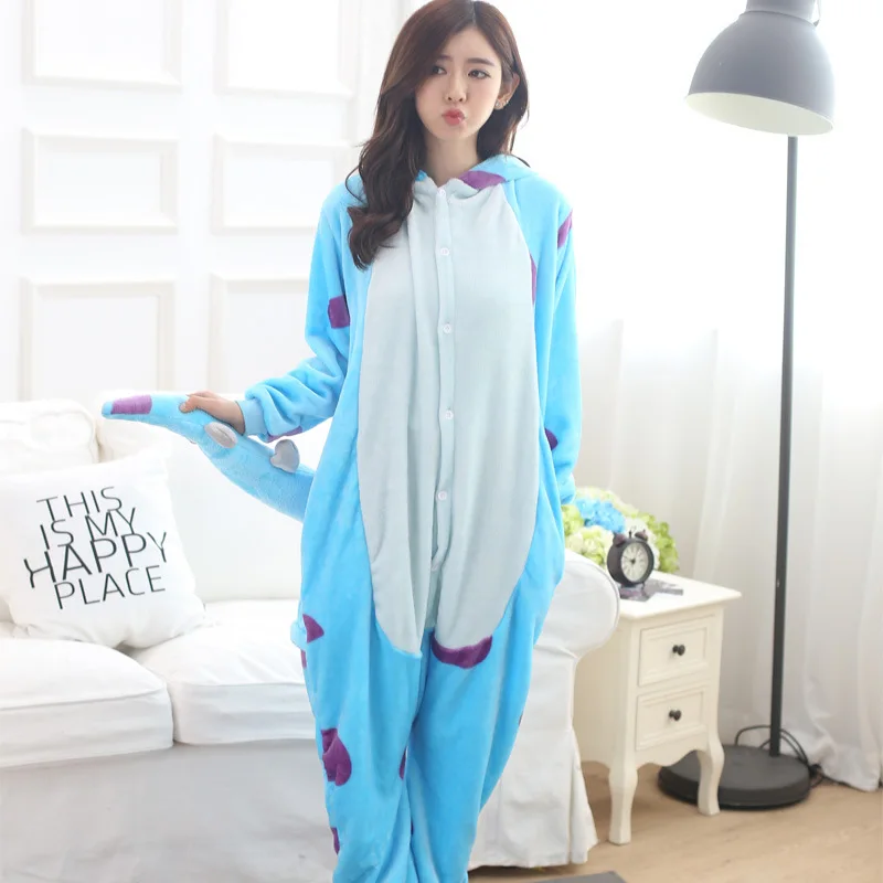 Женские пижамные комплекты Kigurumi зимние фланелевые пижамы в виде милых животных
