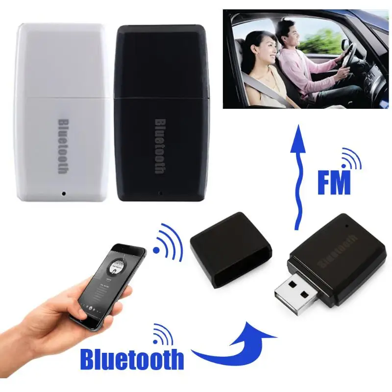2 в 1 беспроводной Bluetooth 4,1 музыкальный аудио передатчик USB+ FM 1080 МГц передатчик для автомобиля fm-радио домашний кинотеатр динамик Компьютер