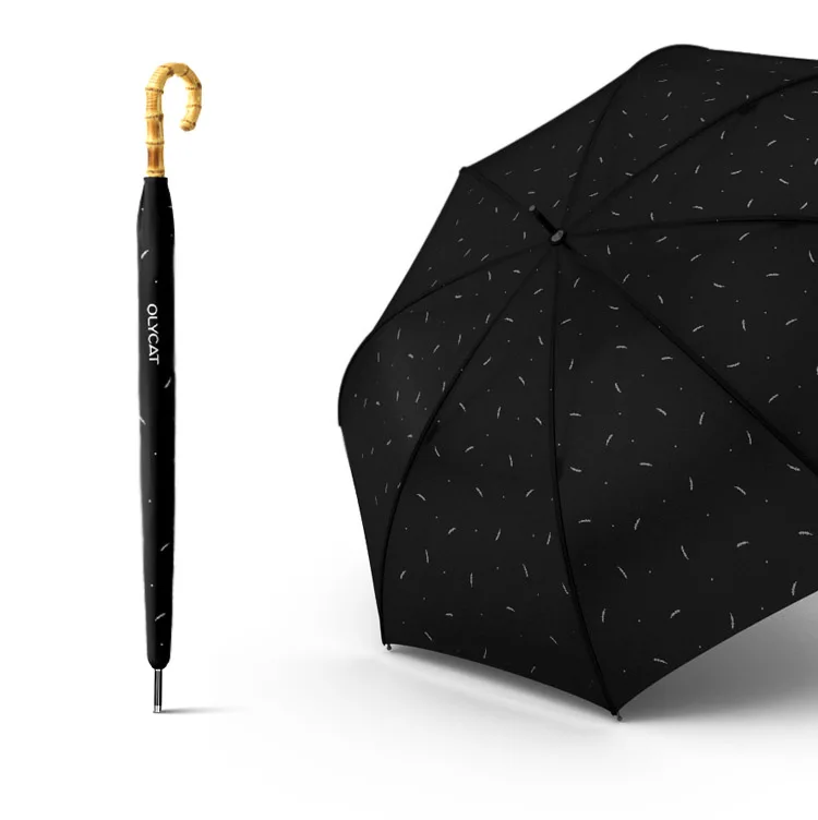 OLYCAT большой бамбука зонтик Дождь 8 K ветрозащитный полуавтоматический длинной ручкой Зонты Для мужчин Для женщин бренд эпонж ткань зонтик Paraguas