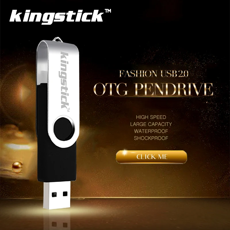 Kingstick поворотный OTG usb flash drive реальная емкость памяти stick 4 ГБ 8 16 pen 32 64 для Android