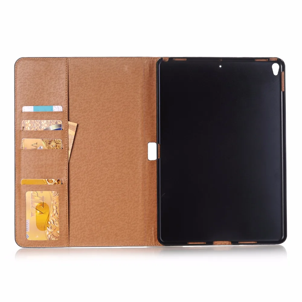Для iPad Pro 10,5 дюймов Чехол, роскошный кожаный чехол-книжка с прошивкой, подставка, держатель-книжка, держатель для карт, кошелек, высокое качество