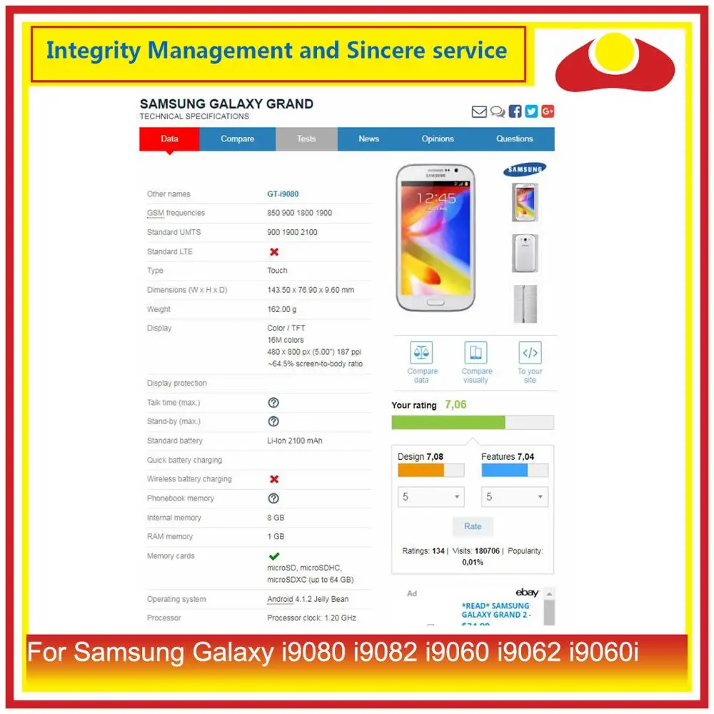 10 шт./Лот 5 0 дюйма для Samsung Galaxy Grand Duos i9082 i9080 Neo plus i9060i i9060 i9062 i9063 ЖК экран Pantalla Monitor|lcd