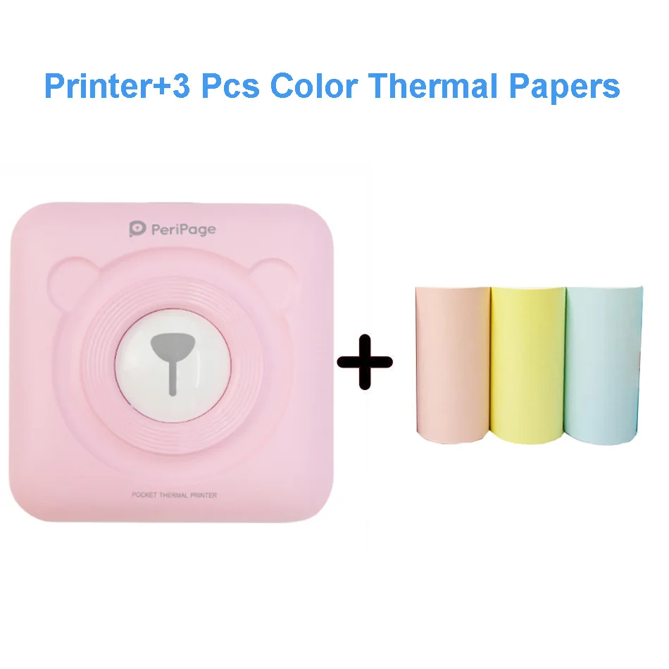 A6 3 Rolls Paper PeriPage Мини Портативный Bluetooth фотопринтер Карманный Термопринтер для мобильного телефона Android iOS Windows - Цвет: A6 3 Rolls Paper