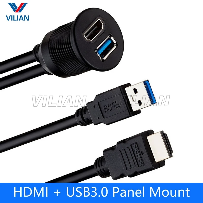 HDMI USB3.0 водонепроницаемый панельный удлинитель для мужчин и женщин 1 м грузовика