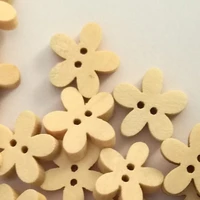 50pcs new natural wooden buttons cute flower shape scrapbooking 2 holes buttons flower decor sewing clothing cartoon diy making