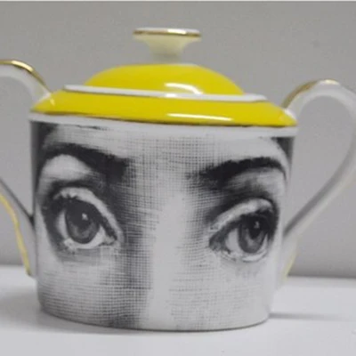 Sugar jug Винтажный Золотой кофейный набор Fornasetti, чайник, сахарный горшок, молочный кувшин, керамические кофейные чашки, наборы чайных чашек, посуда для напитков, кухонный домашний декор, подарок - Цвет: Sugar jug