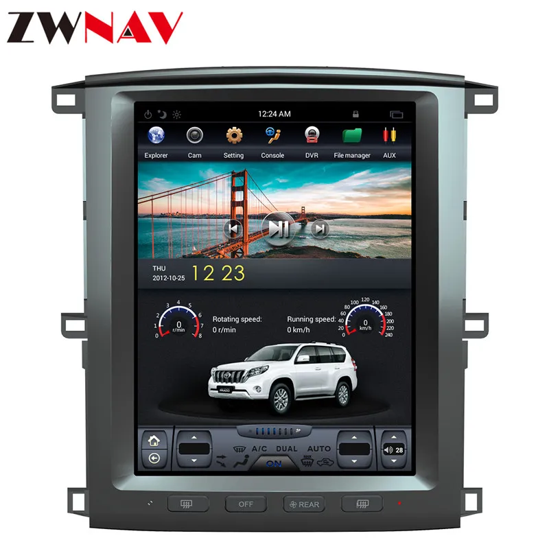 PX6 4+ 64 Tesla стиль Android 8,1 автомобильный dvd мультимедийный плеер для Toyota land cruiser lc100 2002-2007 gps навигация Авторадио