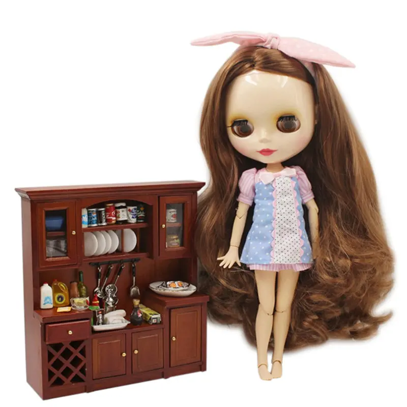 Ледяной DBS Blyth кукольные серии No.280BL9158 каштановые волосы шарнирное тело из белой кожи 1/6 BJD ob24 платье для