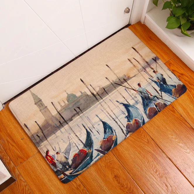 Акварельный Парижский Венецианский коврик для ванной кухонный декоративные