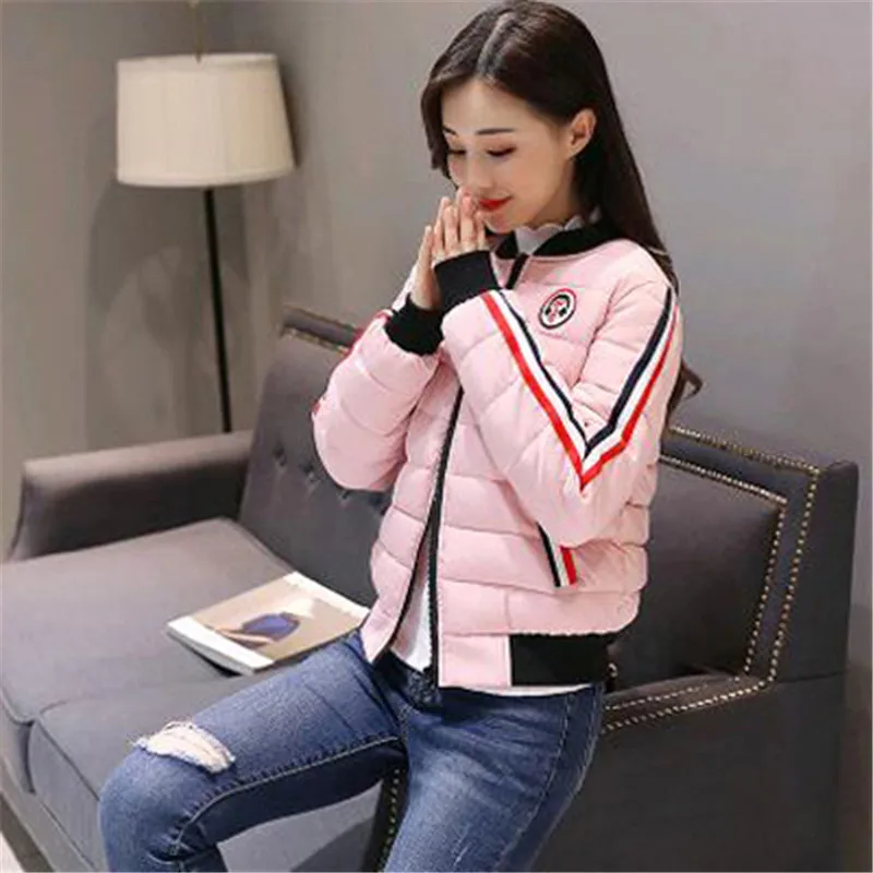 pink Новинка, зимняя короткая женская куртка, модная, осенняя, теплая, утолщенная, с хлопковой подкладкой, пуховики, женская верхняя одежда, пальто abrigos mujer - Цвет: pink