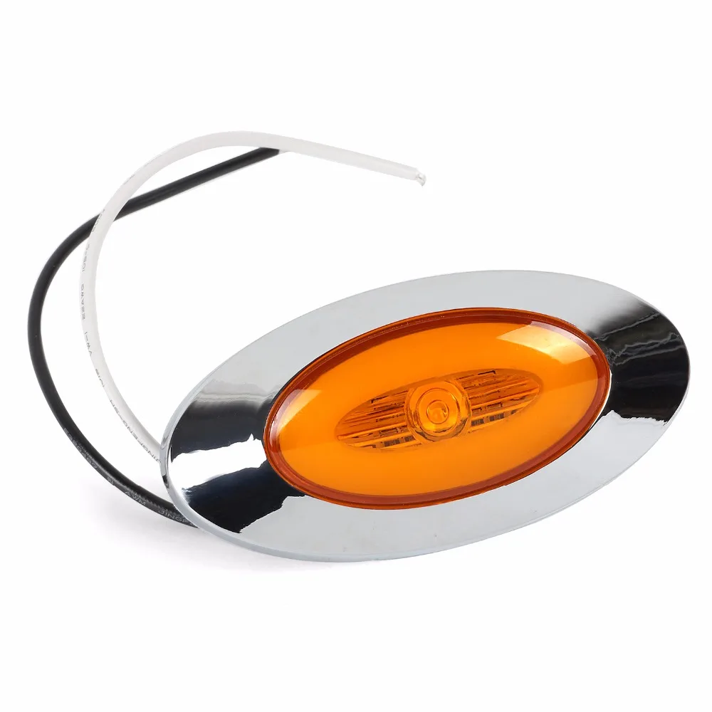 Keyecu Янтарный мини овальный светодиодный супер яркий Боковой габаритный фонарь с