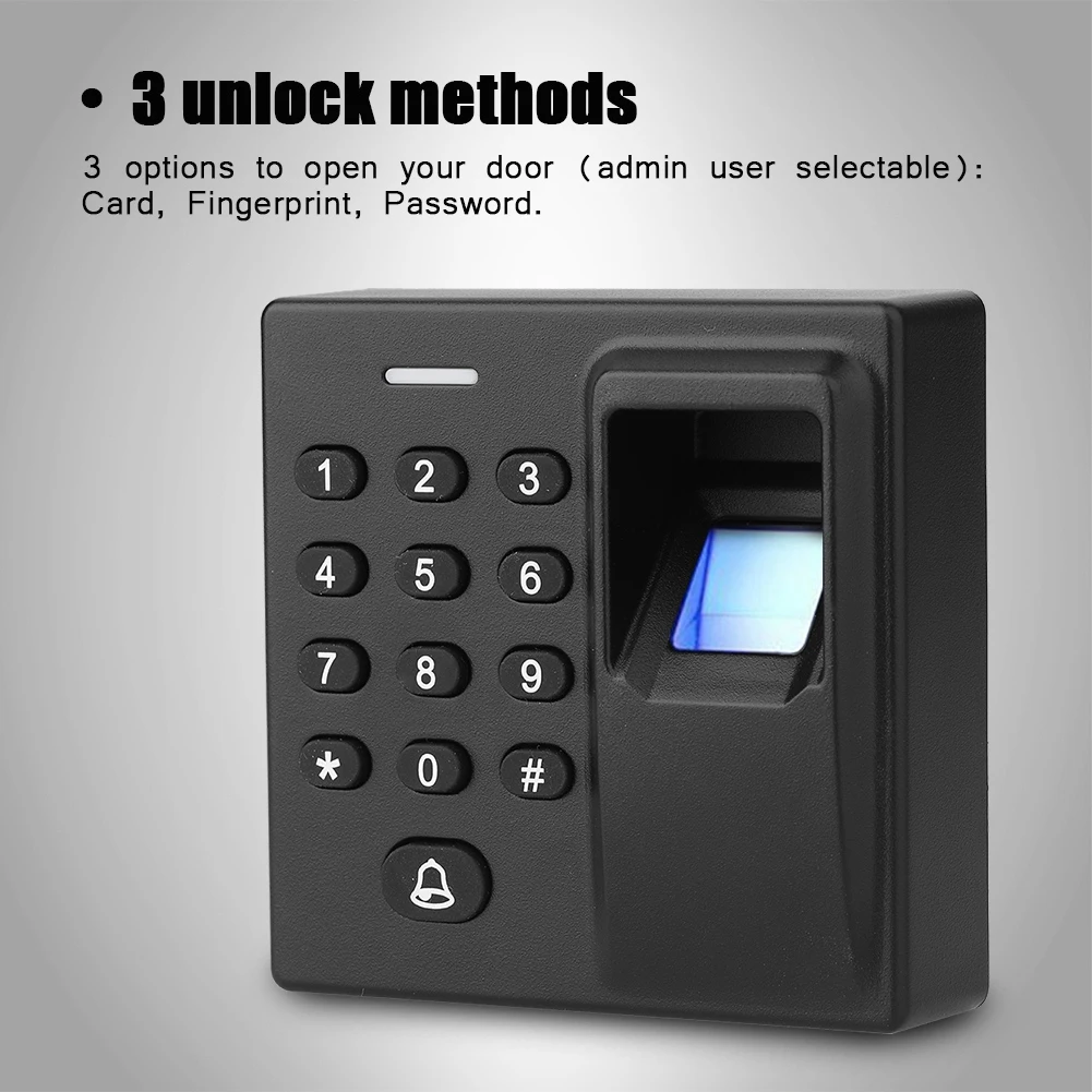 Biometric Fingerprint Recognization + RFID Card Reader Scanner Password Backlight Keypad 125KHz Access Control Syetem | Безопасность и