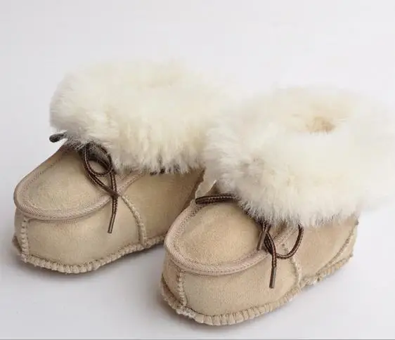 100% Австралийский овечий мех для России Зимние детские ботинки Нескользящая