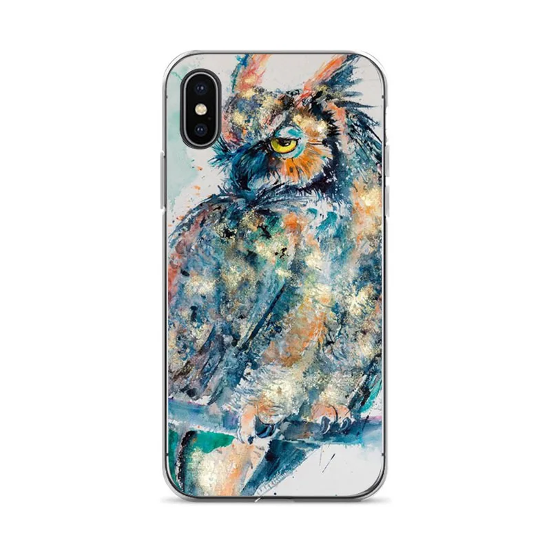 Милый чехол для телефона с рисунком Совы и сердечек iphone 6 6s 7 7plus 8 8plus X xs xr XS Max
