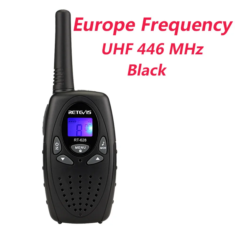 Black Europe 1 шт. портативная рация детская радиостанция RETEVIS RT628 0,5 Вт кв приемопередатчик радиочастотная UHF двухсторонняя радиостанция J1026 - Цвет: Black Europe