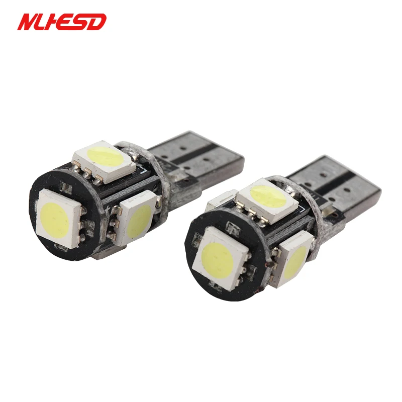 10 шт. T10 5 smd 5050 led Canbus Error Free автомобильный светильник s W5W 194 168 2825 5SMD Клин сигнала