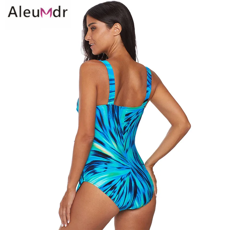 Aleumdr Купальник фиолетовый женский 2019 новый цельный купальный костюм абстрактный