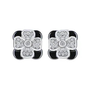New Full Crystal Flower Earrings Party Black White Square Healthy Earrings for Women Wedding Jewelry Brincos Boho Earrings - Окраска металла: Black Earring