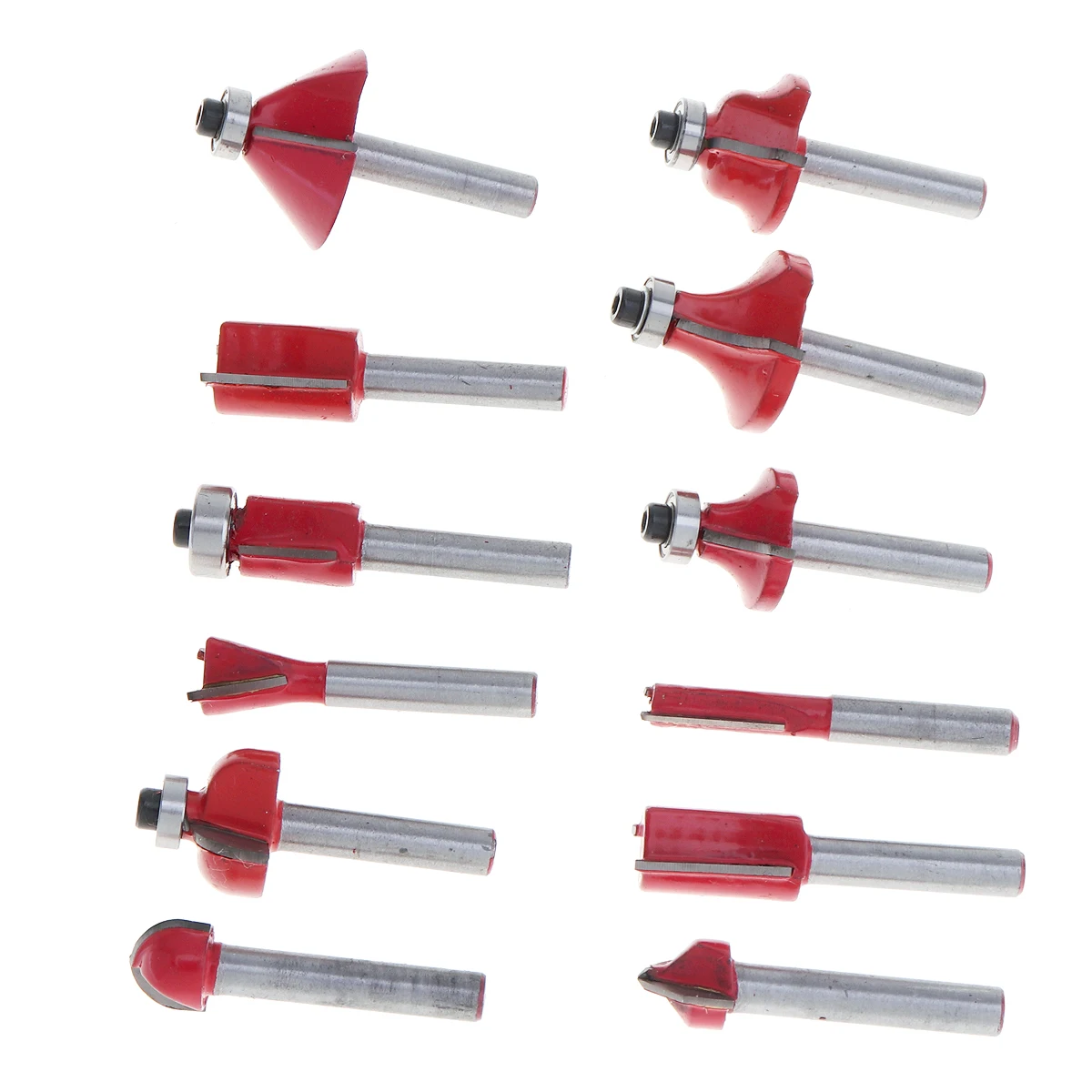 

12pcs/lot Mini 6.35mm Shank Woodworking Milling Cutter Engraving Machine Wood Milling Trimming Special Tool Accessories