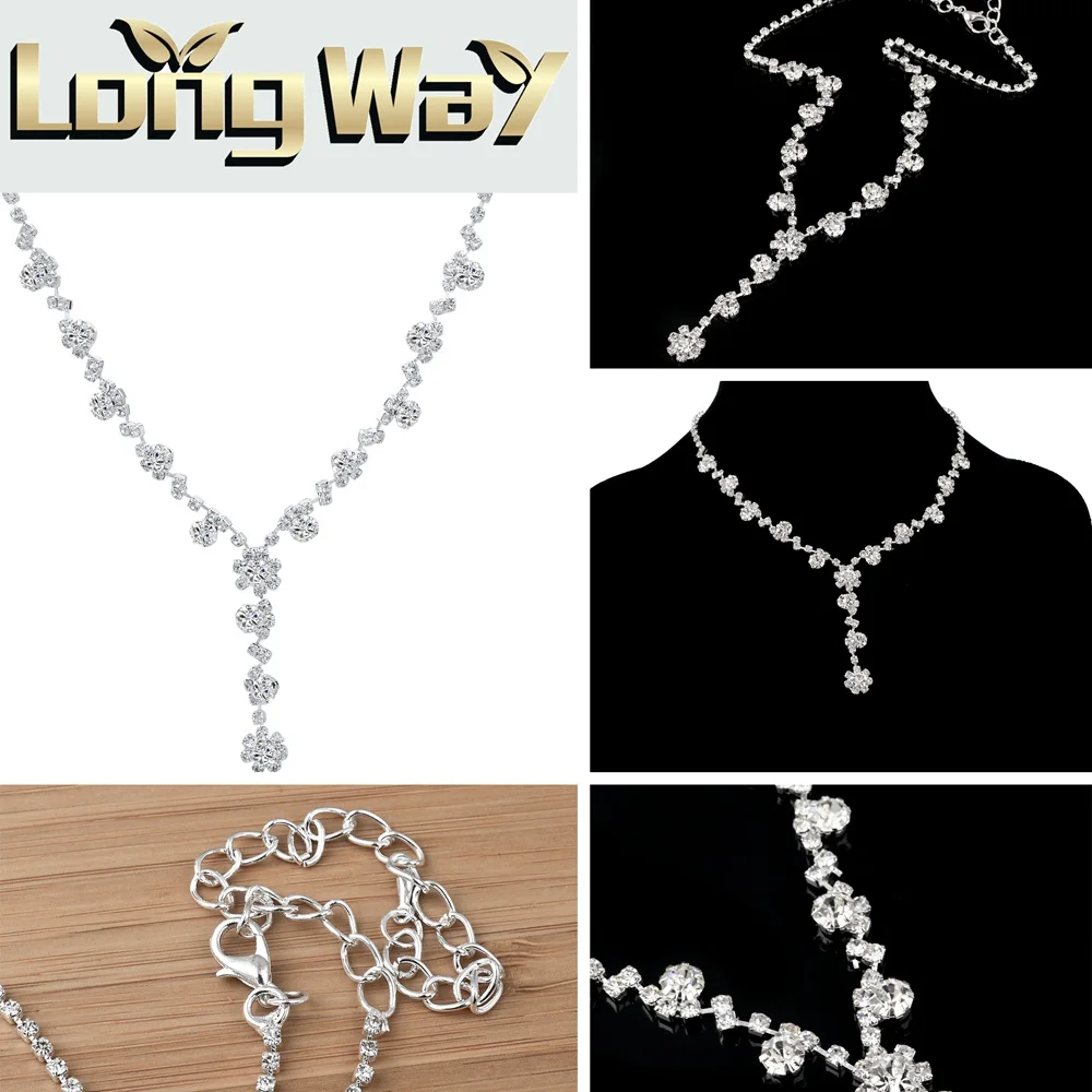 Длинные Элегантные ожерелья-чокер с воротником для женщин Австрийские