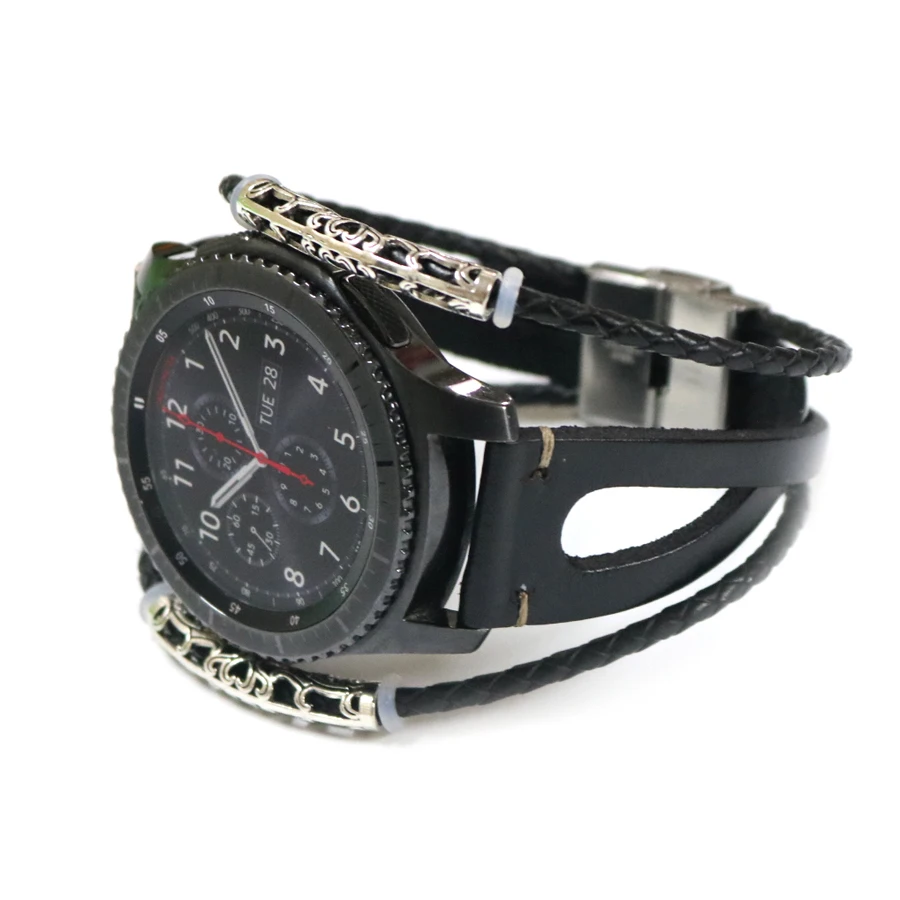 Ремешок для часов Xiaomi Huami Amazfit Stratos 2 2S/Pace из натуральной кожи ремешок Samsung S3 Galaxy Watch