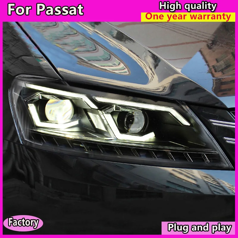 Автомобильный Стайлинг для VW Passat B7 US Verson 2012-2016 фары DRL D2H динамический сигнал